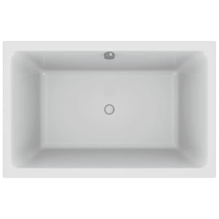Bañera rectangular tipo cápsula Jacob Delafon, 140 x 90 cm, color blanco.