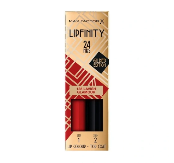 Max Factor Lipfinity pomadka 135 Lavish Glamour 2,3 ml   Top Coat 1,9 g