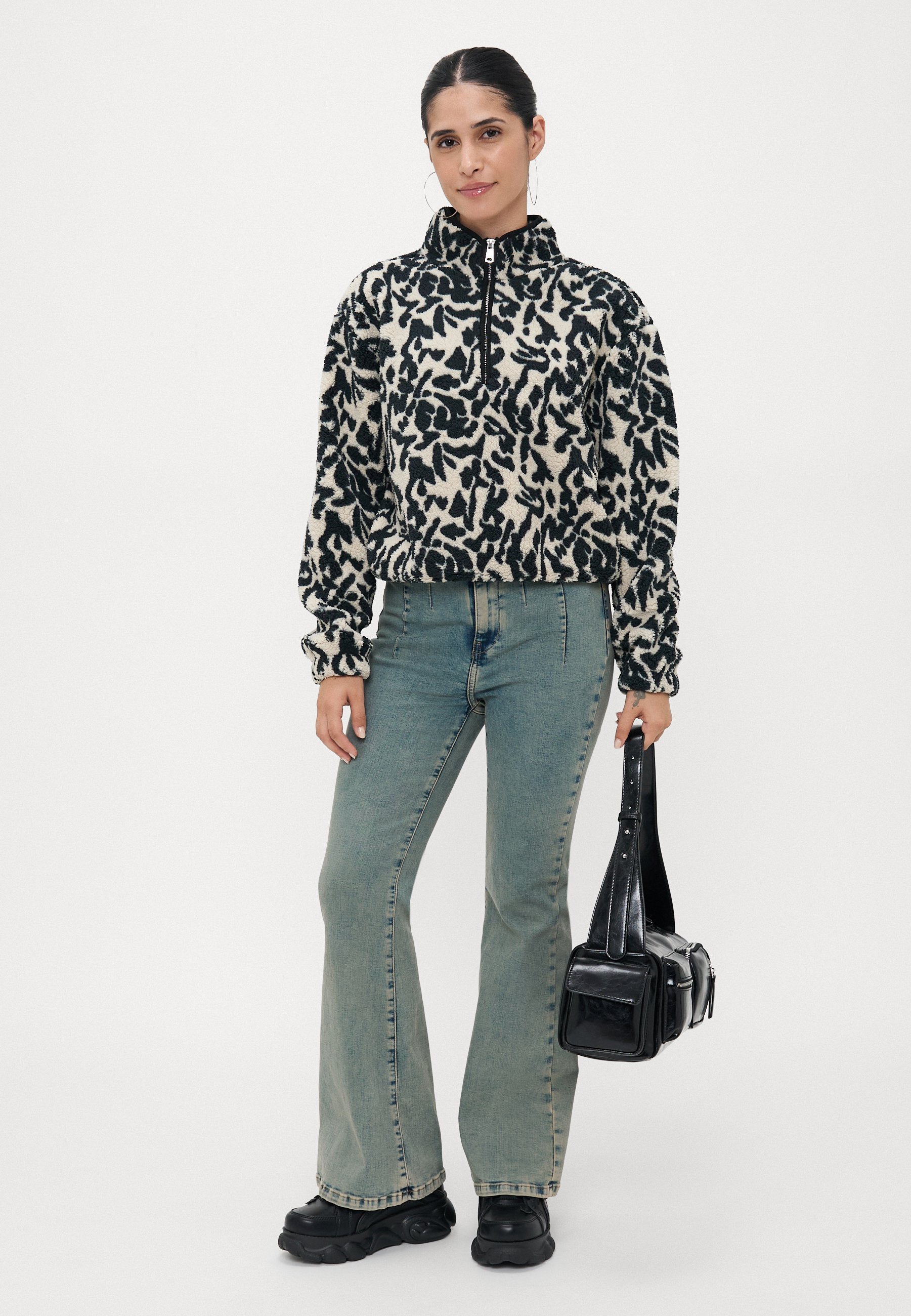 ONLY Petite ONLNEW DALLAS HIGHNECK ZIP - Fleece-Pullover - schwarz