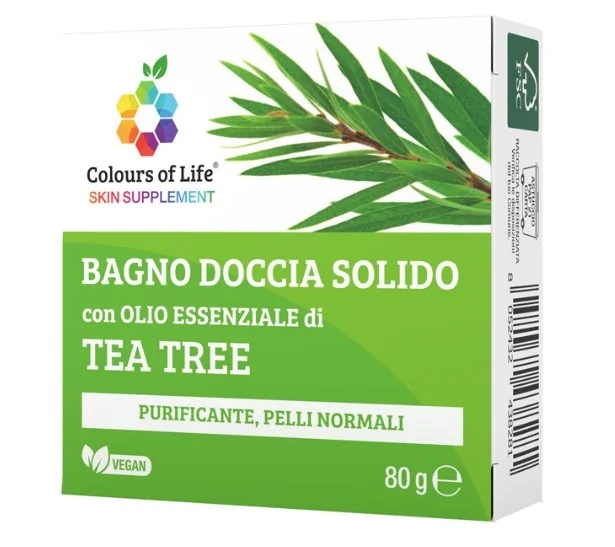 Gel douche solide OPTIMA à l'arbre à thé 80 g, effet nettoyant et rafraîchissant