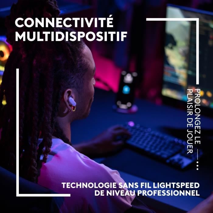 Auriculares inalámbricos para juegos Logitech G - Ajuste totalmente inalámbrico - Tecnología de moldeo Lightform - Bluetooth - Negro