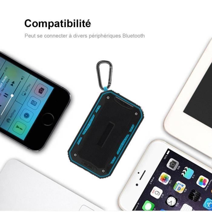 Waterproof 4.1 Bluetooth Sport Speaker - EFCONNECTION - Black - 8h Battery Life