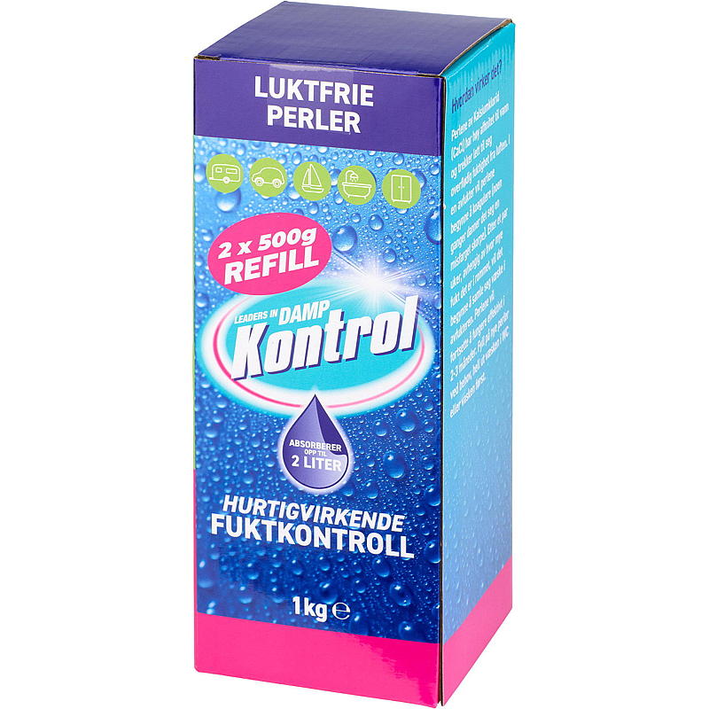 Kontrol vochtabsorberende navulling, 2x500 g, Kontrol