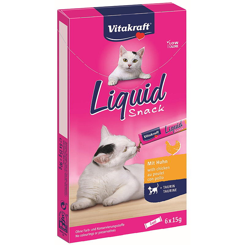 Vitakraft Katzensnacks 6x15 g Flüssiges Huhn Vitakraft