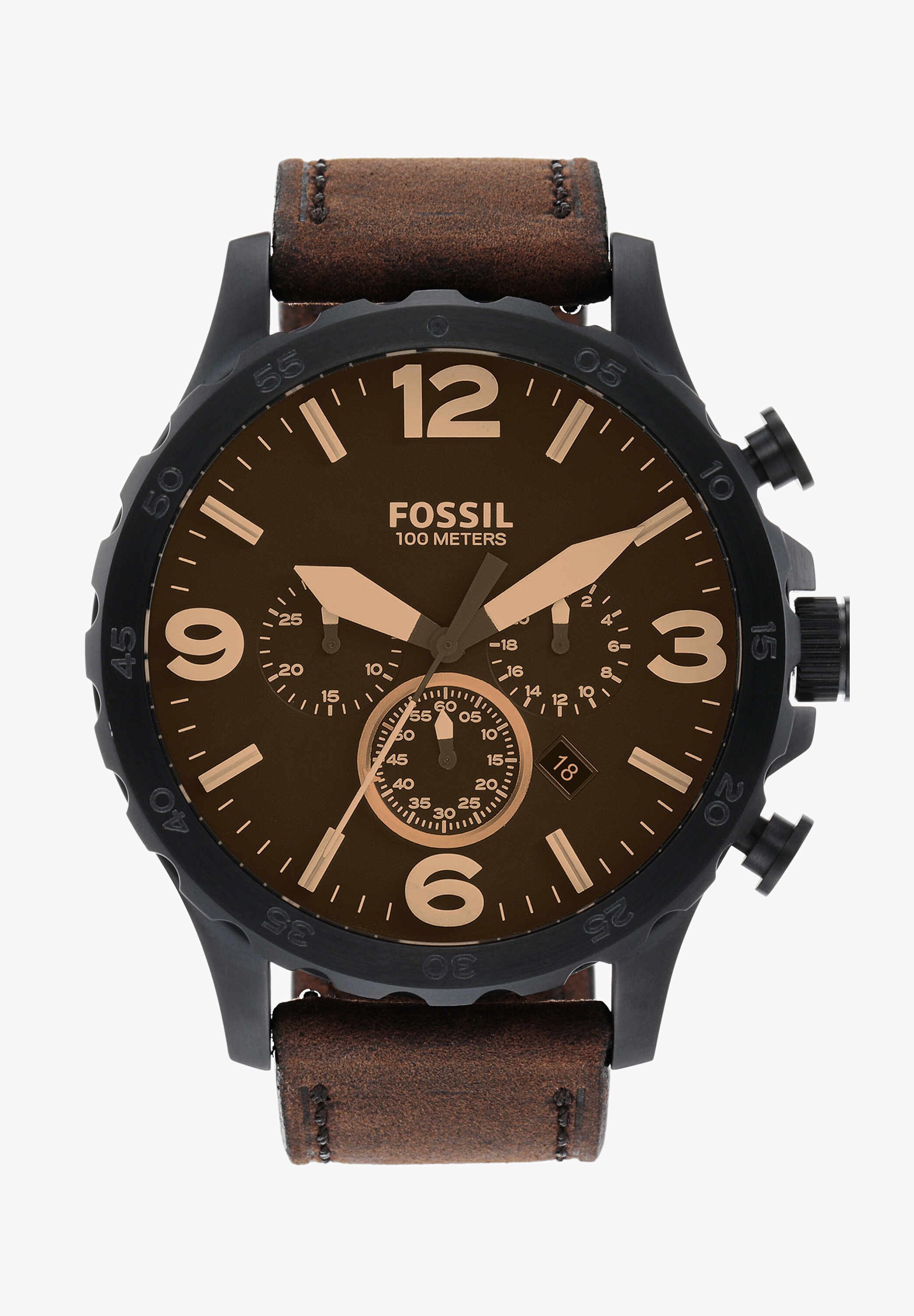 Hodinky Fossil Chronograph - hnědé