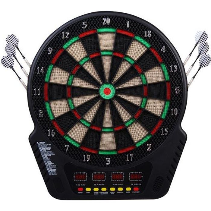 Elektronisch dartbord - HOMCOM - Professioneel, 243 verschillende spellen - Zwart