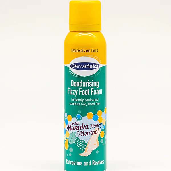Espuma efervescente desodorizante para pies Dermatonics