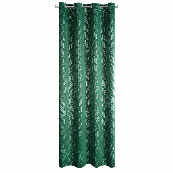 Zasłona POLI 140x250 cm zielona geometryczny