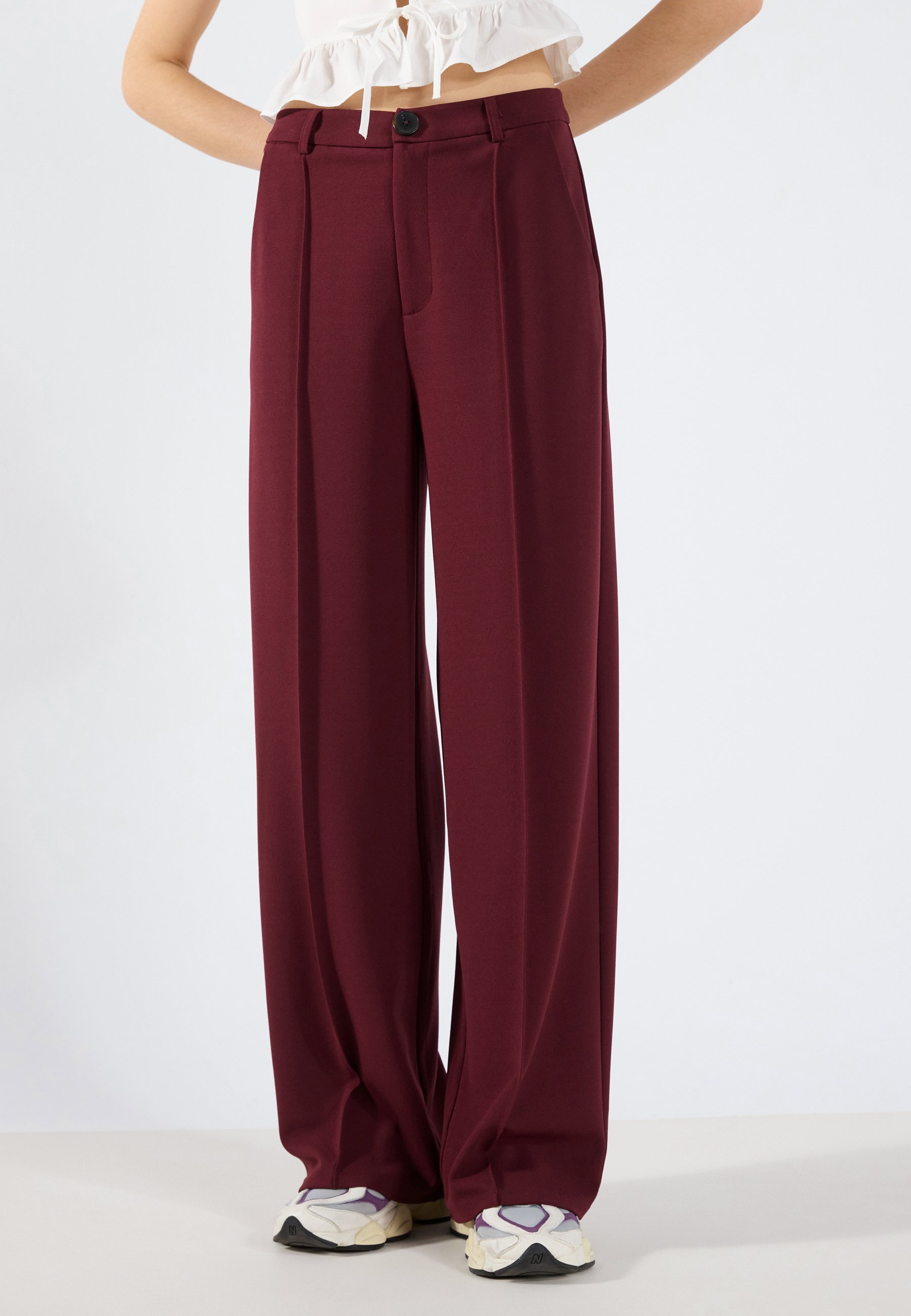 Even&Odd TAILORED WIDE LEG - Spodnie - port royale