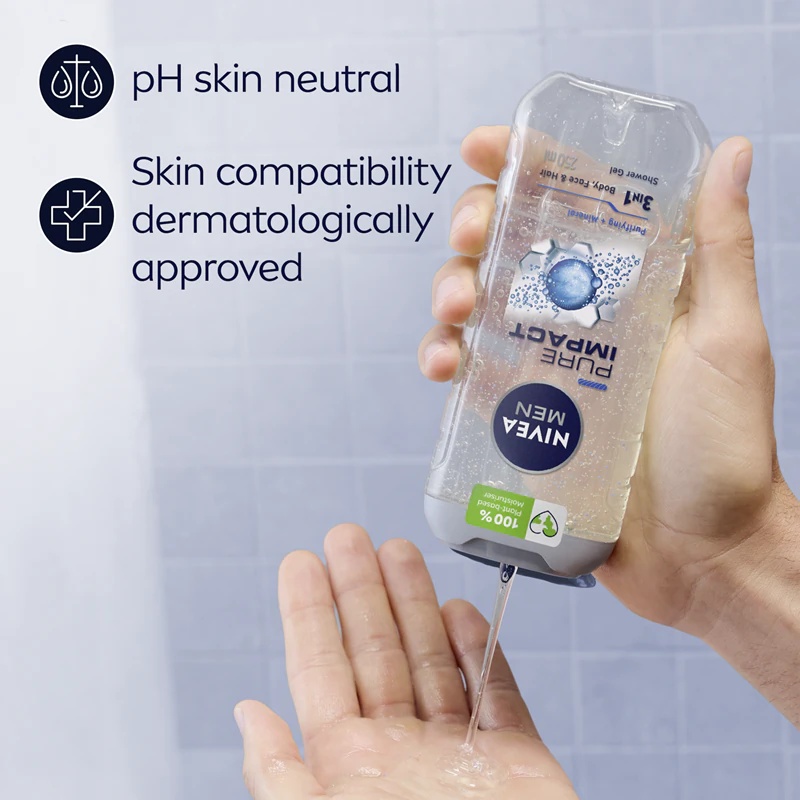 NIVEA MEN Pure Impact гел за туширање за мушкарце