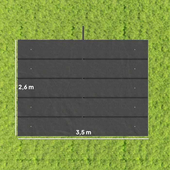 Cobertura para pérgola/gazebo retrátil Outsunny de 4x3m - somente a cobertura - poliéster - cinza escuro