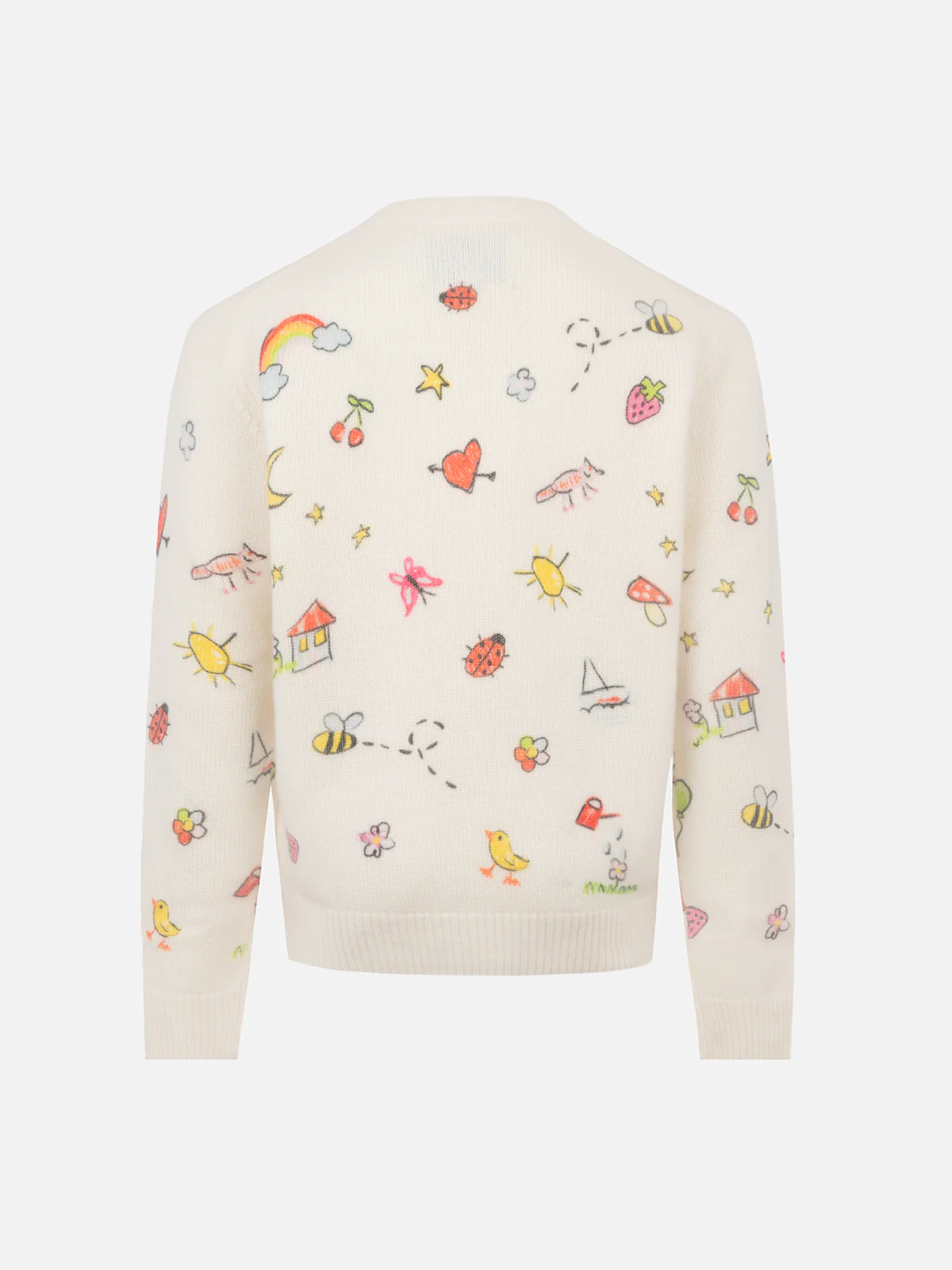 Maglione girocollo bianco da bambina Princess con stampa Saint Barth s