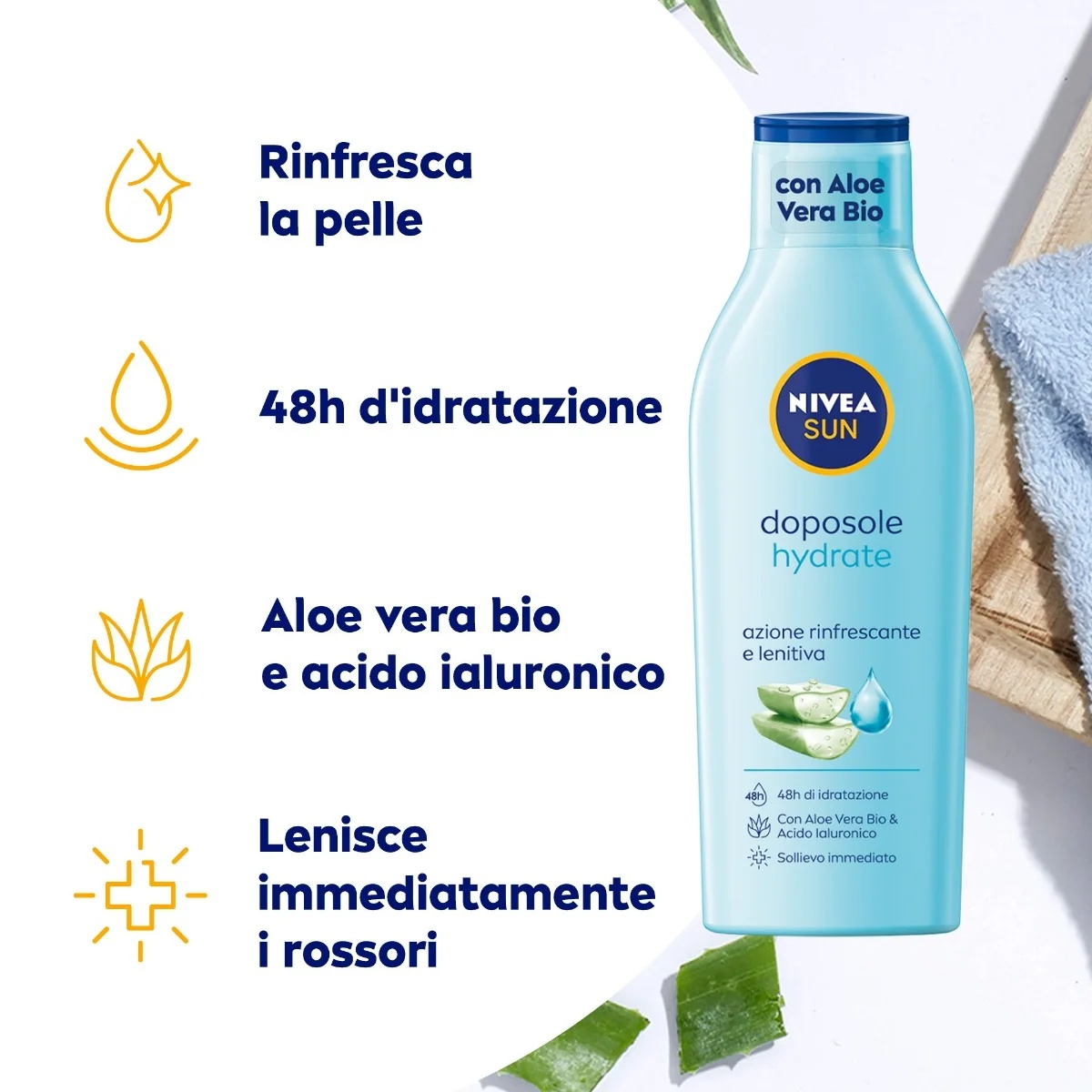 Loção pós-sol Nivea Sun Hydrate 200 ml refrescante e hidratante