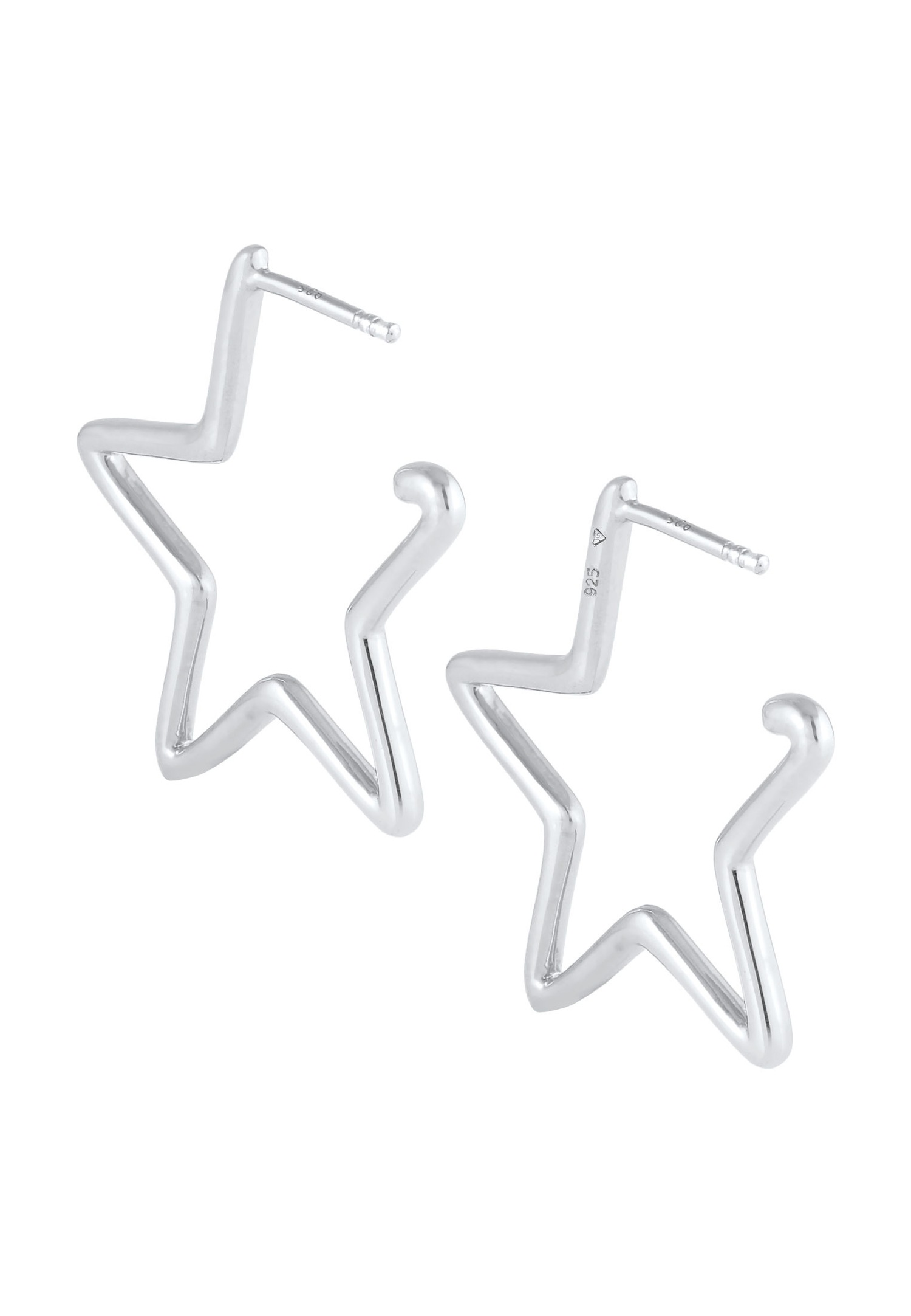 Elli Mesdames Créoles Étoile Astro ludique Filigrane en argent sterling 925