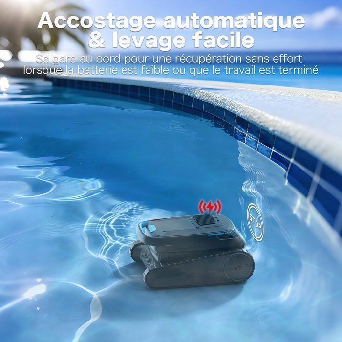 AIRROBO CP20 Robot Piscine, Aspirateur de Piscine sans Fil pour Sols, 120Min & 170m² d'Autonomie,Forte Puissance d’Aspiration