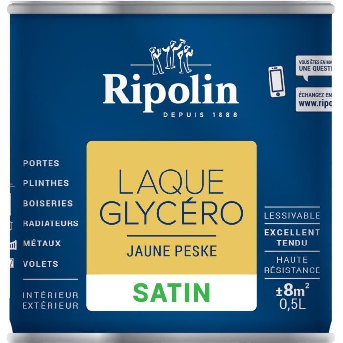 RIPOLIN Glycero-Dekorlack für den Innen- und Außenbereich – Peske Satingelb, 0,5 l