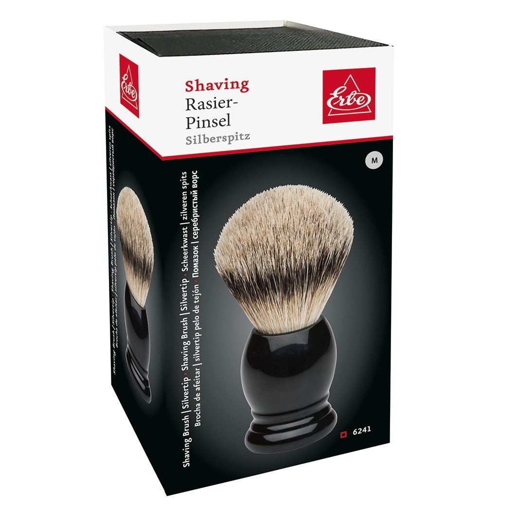 ERBE Shaving Brush, Silver Tip, Size M