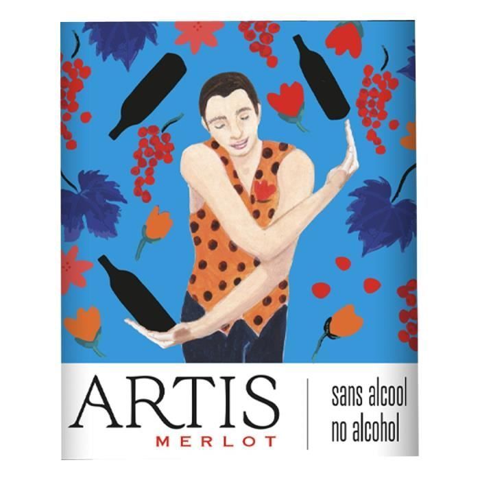 Artis Merlot - Boisson sans alcool à base de vin rouge - 75cl