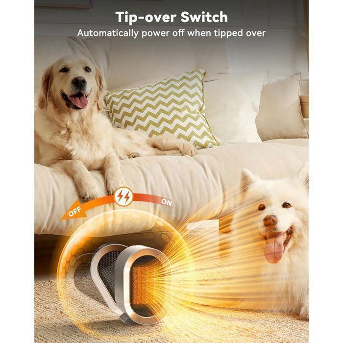 Calefactor auxiliar de 1200 W, calentamiento rápido, silencioso, bajo consumo de energía, radiador de baño, radiador