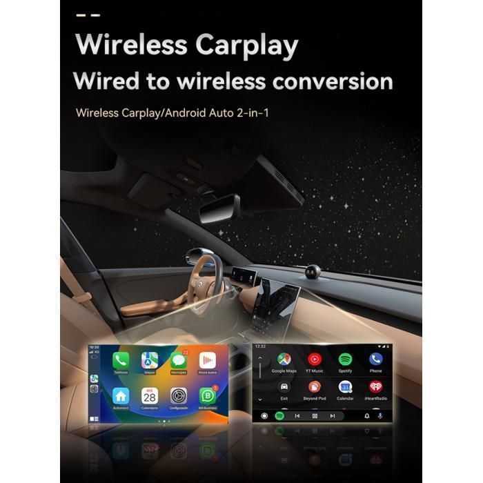CarPlay Adapter / Car Radio / Car Audio - Wireless - Bluetooth 5.3 - USB Type-C - Plug and Play