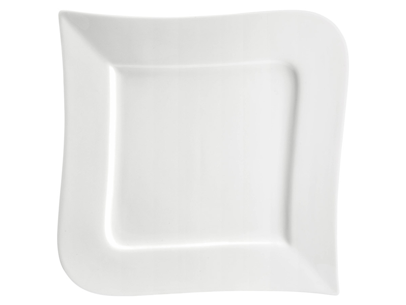 Talerz obiadowy Fala porcelanowy biały