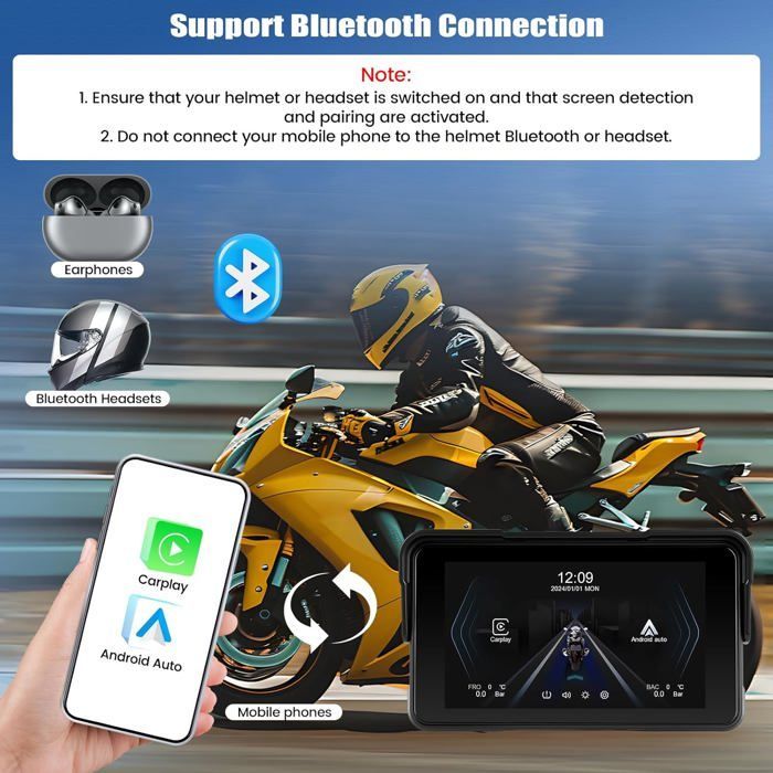 GPS para motocicleta - UNDERSCORE - CAMECHO 2025 - Tela HD de 5