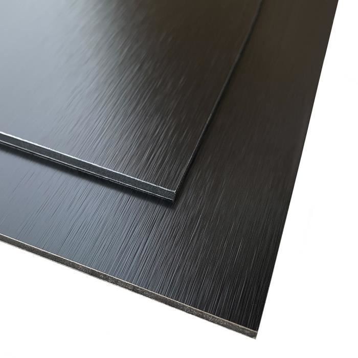 Panneau Composite Aluminium Brossé Noir et Cuivre Reversible 3mm 200 x 900 mm