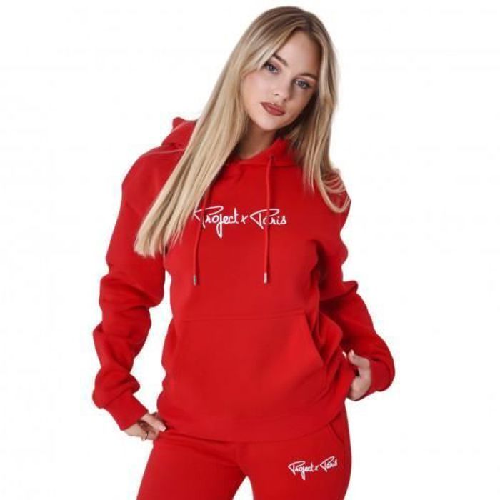 Sweat femme rouge - PROJECTX - Manches longues - Col arrondi