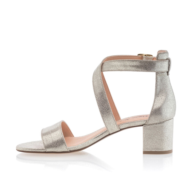 Sandalias plateadas para mujer / Zapatos de punta abierta