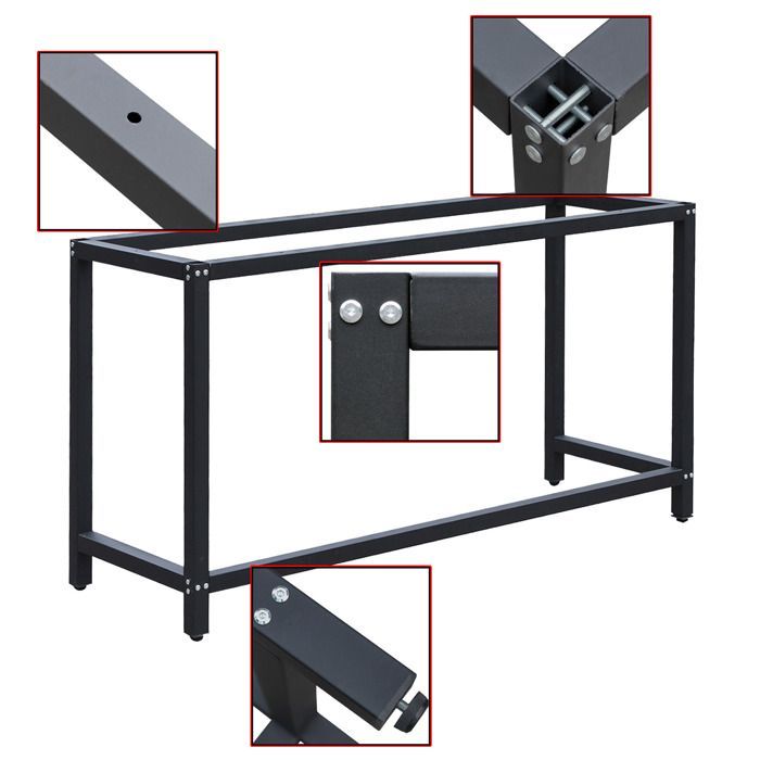 Châssis fixe établi B50xL100xH80cm Support établi Table travail Emballage Cadre Atelier Armature