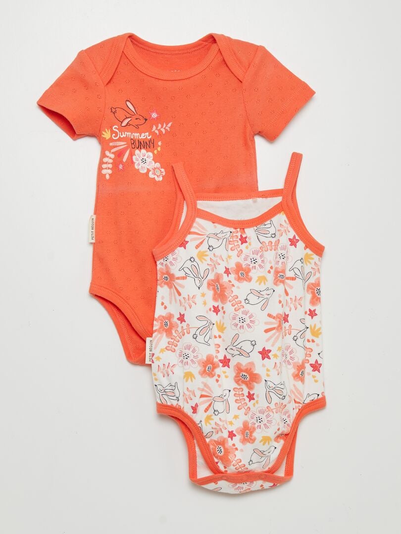 Conjunto de 2 bodys de punto 'Petit Beguin' - ROSA