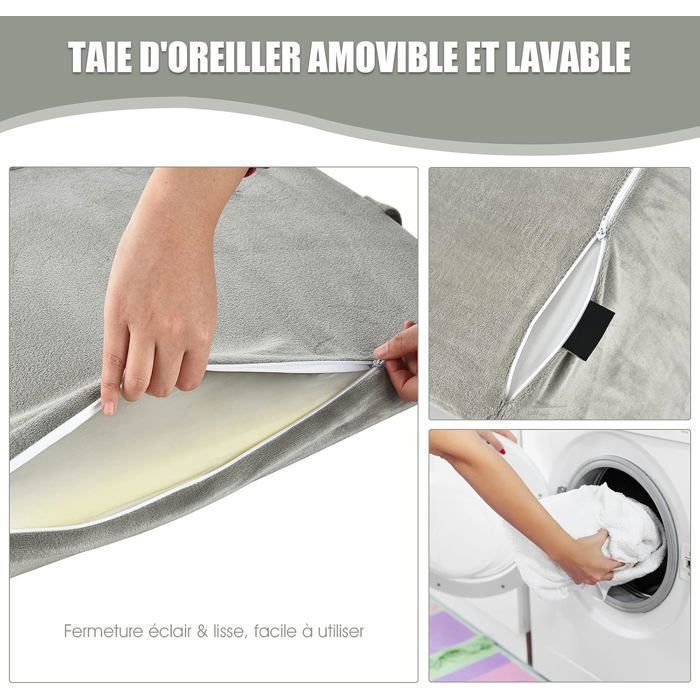 Cojín triangular multiusos GOPLUS, almohada terapéutica antiestrés para aliviar el dolor de espalda y rodillas (gris)