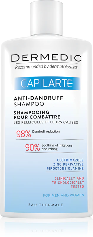 Dermedic Capilarte Shampoo tegen roos en de oorzaken ervan.