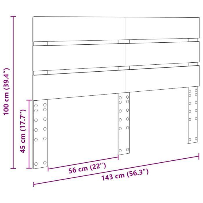 Tête de lit moderne - vidaXL - Blanc - Bois d'ingénierie - 143x3x100 cm - Facile à nettoyer - Assemblage simple