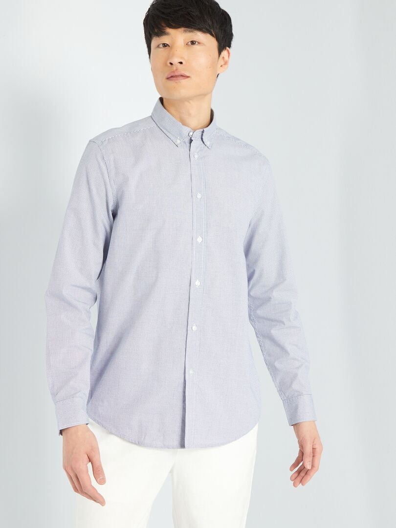 Camisa de cuadros rectos - AZUL
