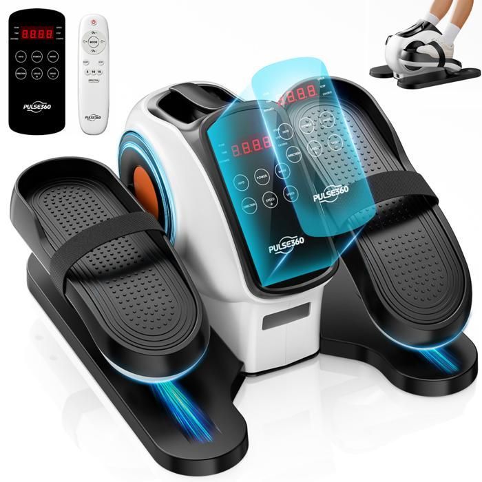 Mini Electric Elliptical Bike - PULSE360 - 15 Speeds - Ultra-Quiet - with Remote Control - LCD Screen - for Office and Home