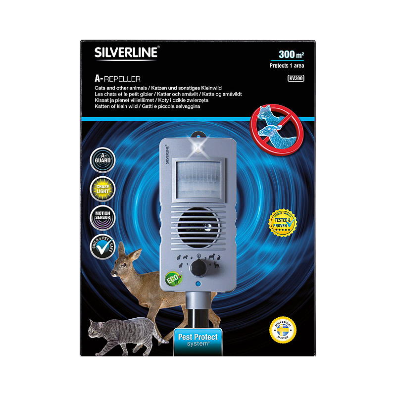 Repelente para gatos y animales salvajes Silverline KV300 Silverline
