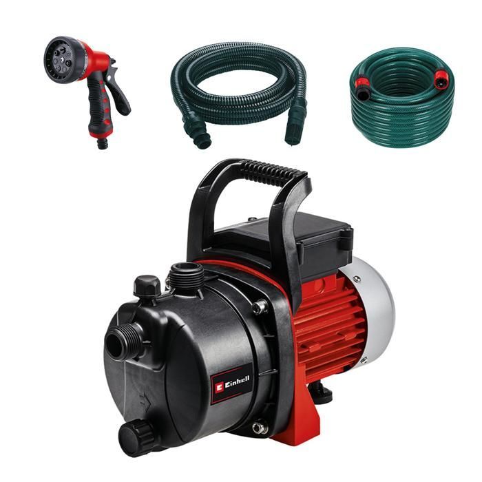 Einhell Kit Pompe d'arrosage GC-GP 6538 Set/I (650 W, Hauteur de refoulement 36 m) Livré avec tuyaux et pistolet pulvérisateur