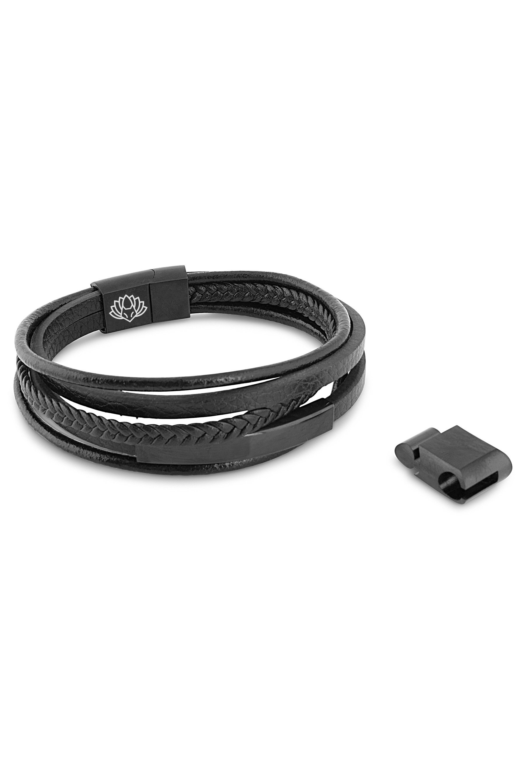 Akitsune KUNSTLEDER - Armband - schwarz