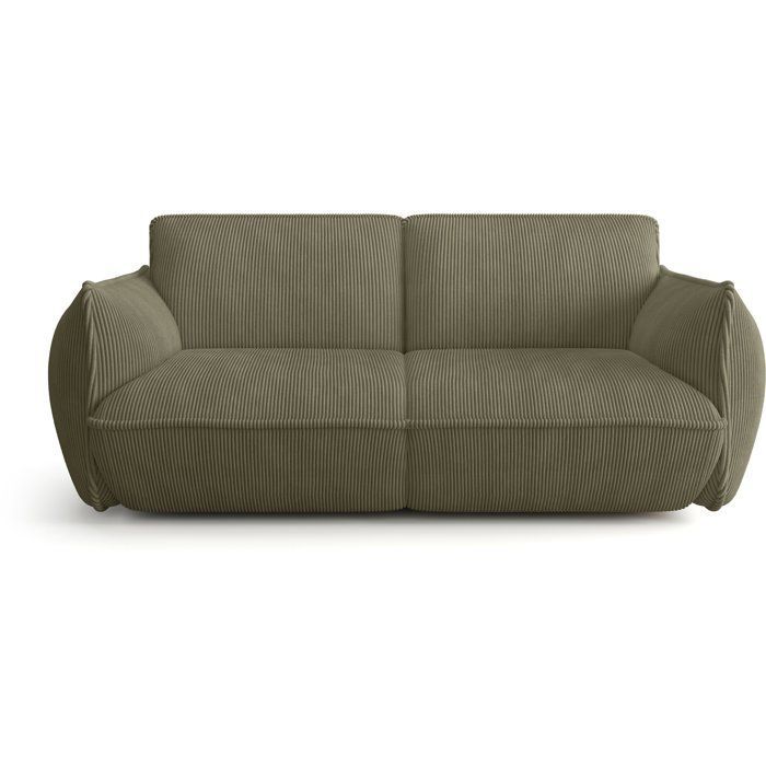 Vaste bank - 3-zits - SOFFIO - Groene stof - 220 x 98 x 83 cm