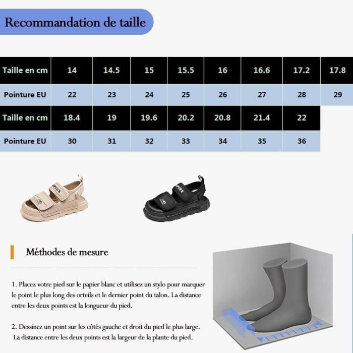 Sandalias infantiles, tallas 22-36, sandalias semicubiertas para niños y niñas, sandalias de playa antideslizantes para niños - Negro