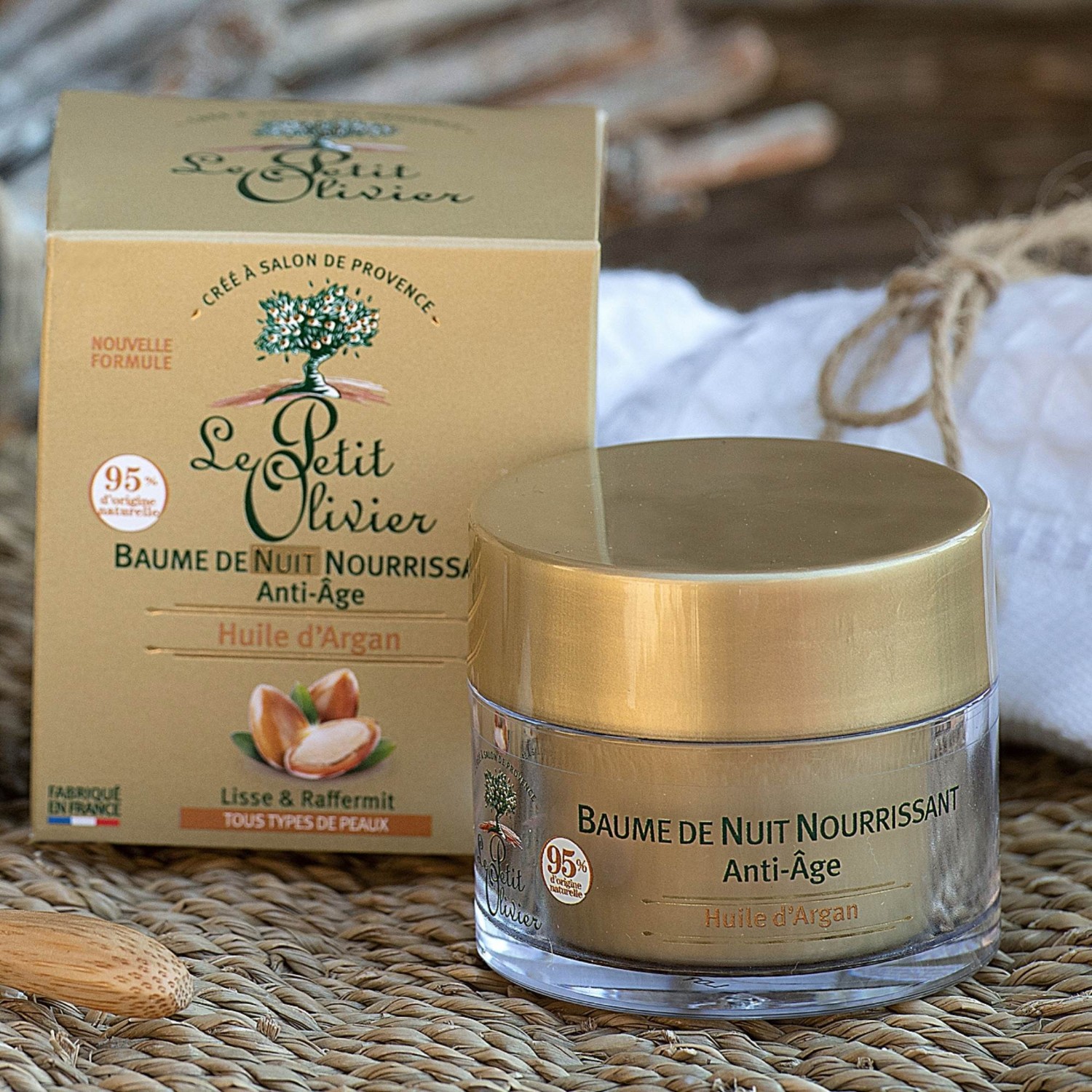 Le Petit Olivier Baume de Nuit Nourrissant Anti-Âge Huile d'Argan