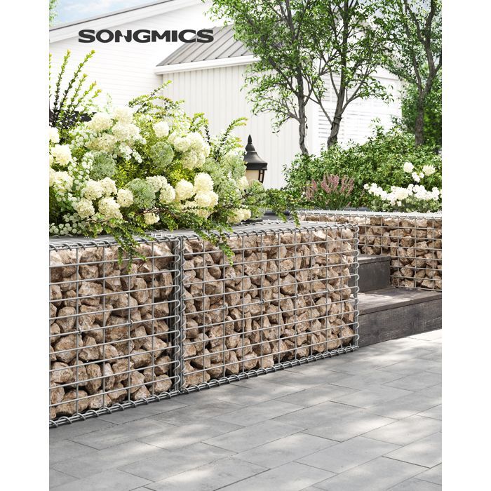 Set of 2 Stone Gabions - SONGMICS - GGB253 - 100 x 50 x 30 cm - Metal