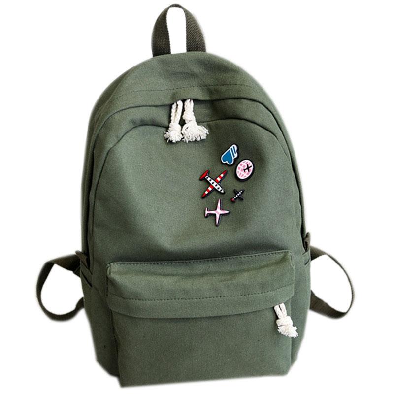 Sac bandoulière en toile unie, sac d'étudiant, sac à dos enfant pour fille