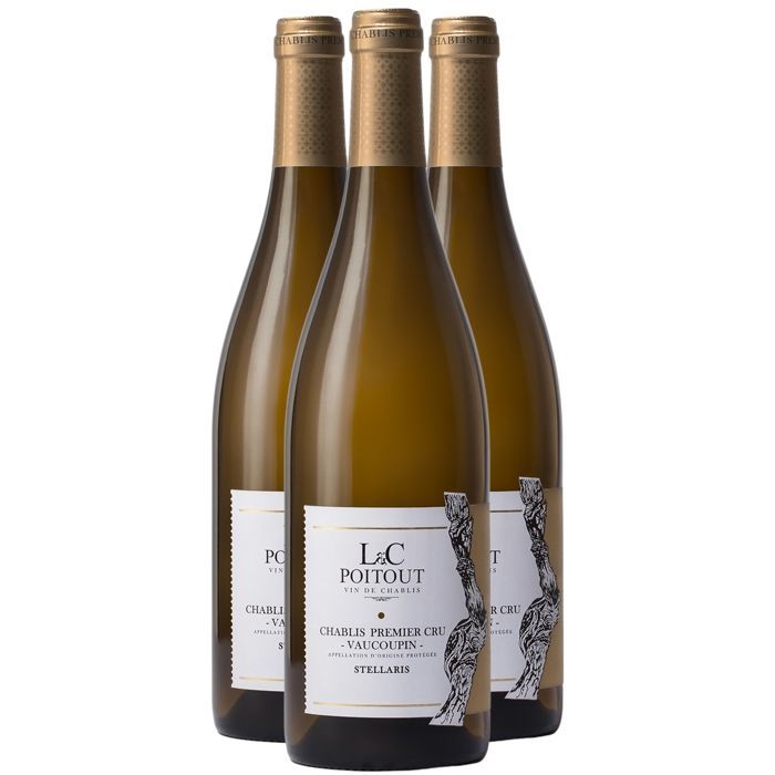 Domaine LC Poitout Chablis 1er Cru Vaucoupin Stellaris 2023 - Grand Vin Blanc de Bourgogne (3x75cl)