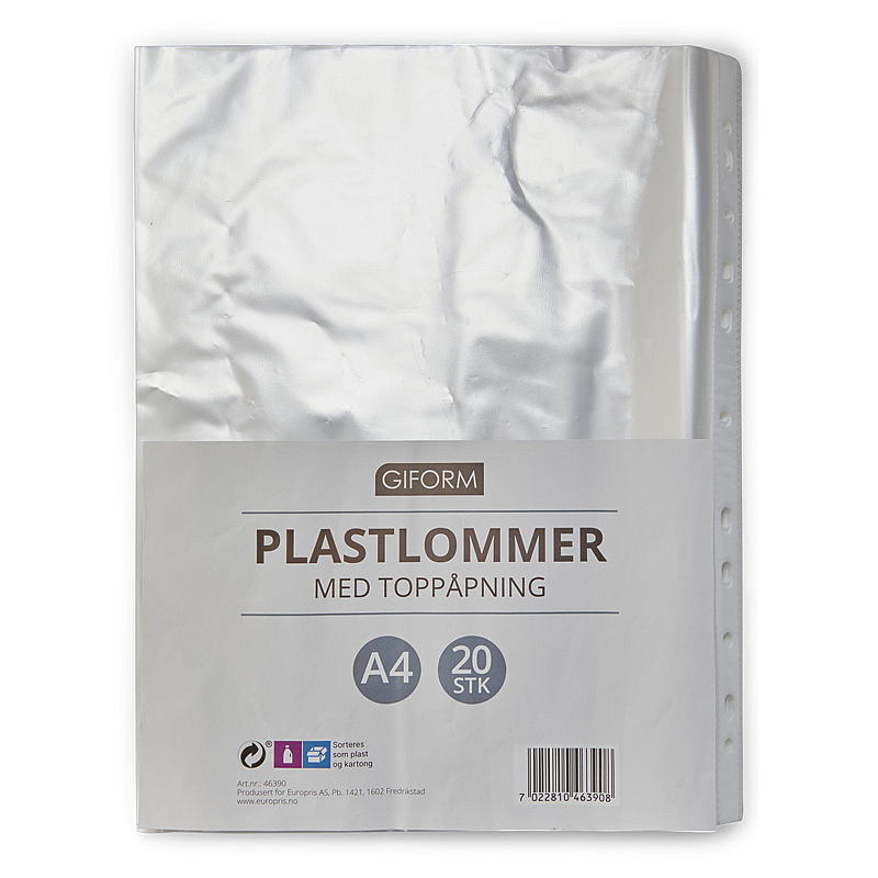 Giform Plastiktüten, 20er-Packung mit Öffnung oben