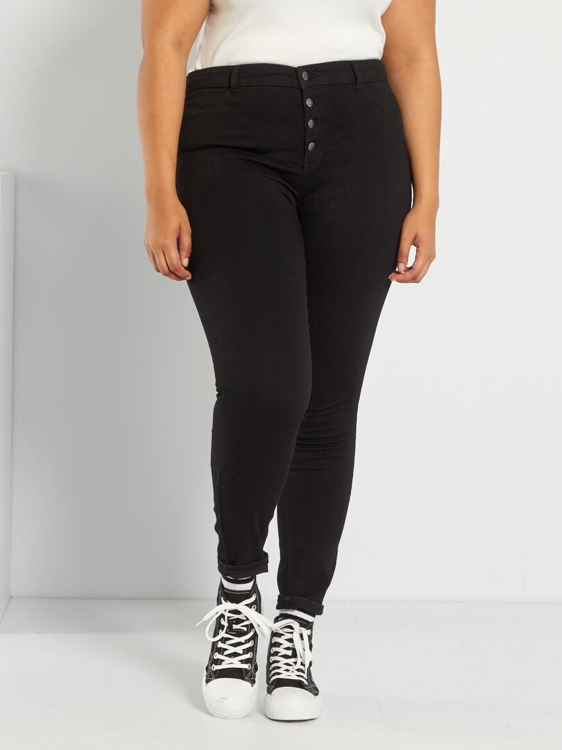 Milieuvriendelijke skinny jeans met hoge taille - Zwart