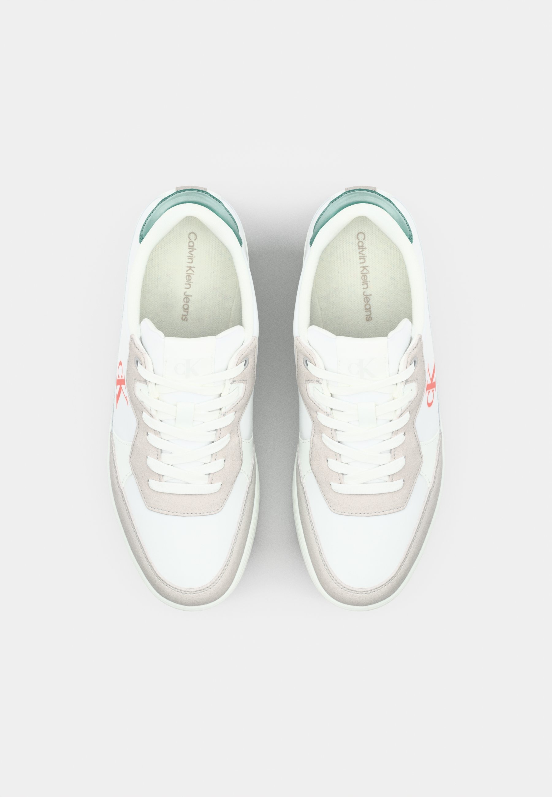 Calvin Klein Jeans CLASSIC CUPSOLE - Sneakers - helder wit/wildgroen/tigerilily