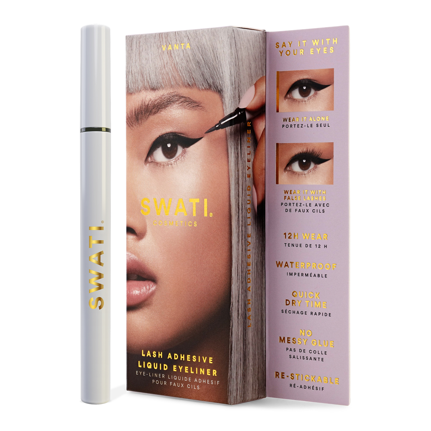 Tuș de ochi lichid adeziv pentru gene Vanta - SWATI Cosmetics