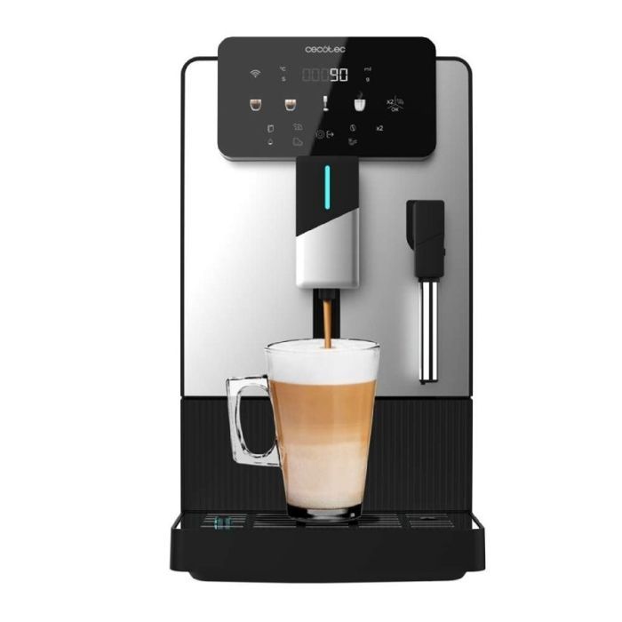Cafetera automática Cecotec Cremmaet Steam. 1350 W, 19 bares, 5 niveles de molienda, depósito de granos de 150 g y depósito de agua de 1,1 L, termostato.